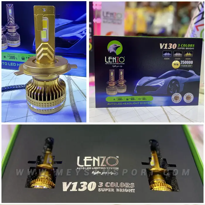 میثم اسپرت هدلایت سه رنگ V130 لنزو - پایه H4